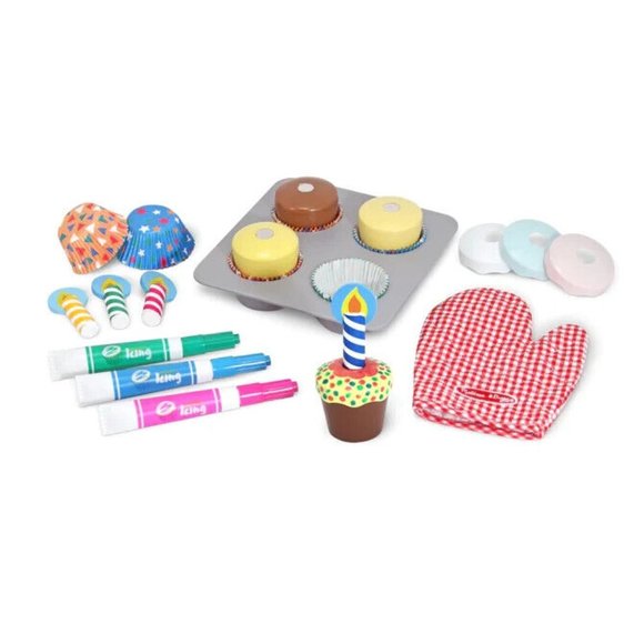 Melissa & Doug Bake & Decorate Wooden Cupcake Play Set NIB - Picture 3 of 4